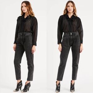 Etienne Marcel Pleated Black Denim Jeans